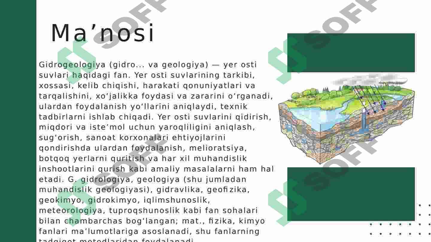 Gidrogeologik sharoitlarni turlari va sxemalarga bo‘lish tamoyillari 2