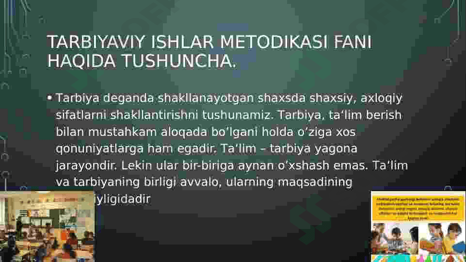 O’qituvchini o’z-o’zini tarbiyalash tushunchasi va uning shaxsini shakllantirishdagi roli. 3