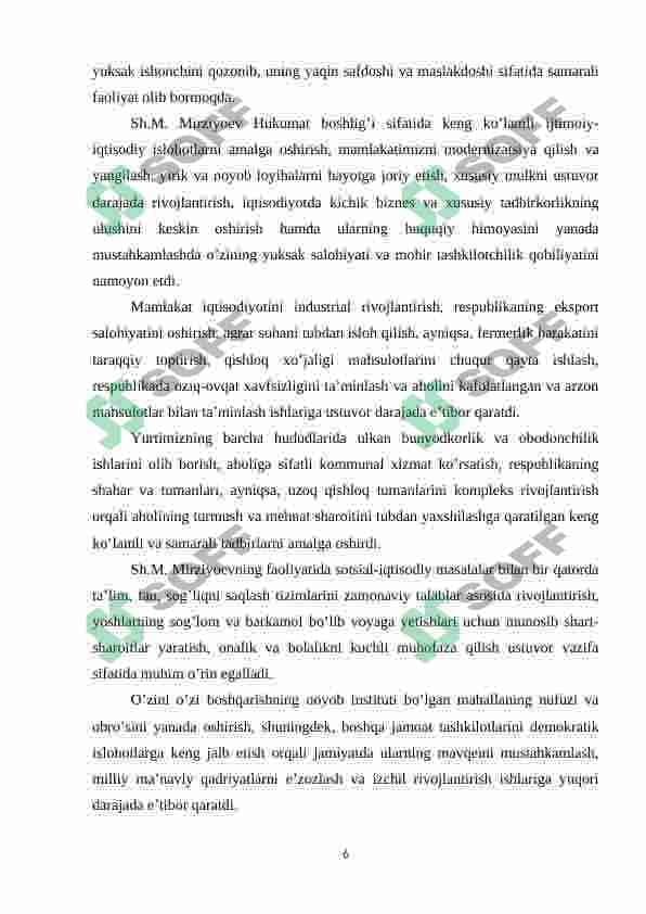 Prezident Sh.M.Mirziyoyev asarlarining ta’limiy-tarbiyaviy ahamiyati 6