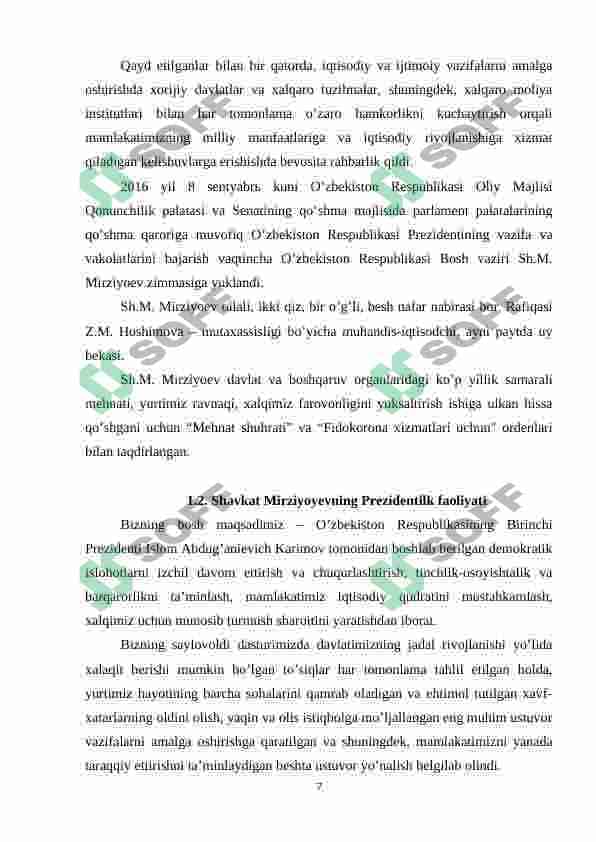 Prezident Sh.M.Mirziyoyev asarlarining ta’limiy-tarbiyaviy ahamiyati 7