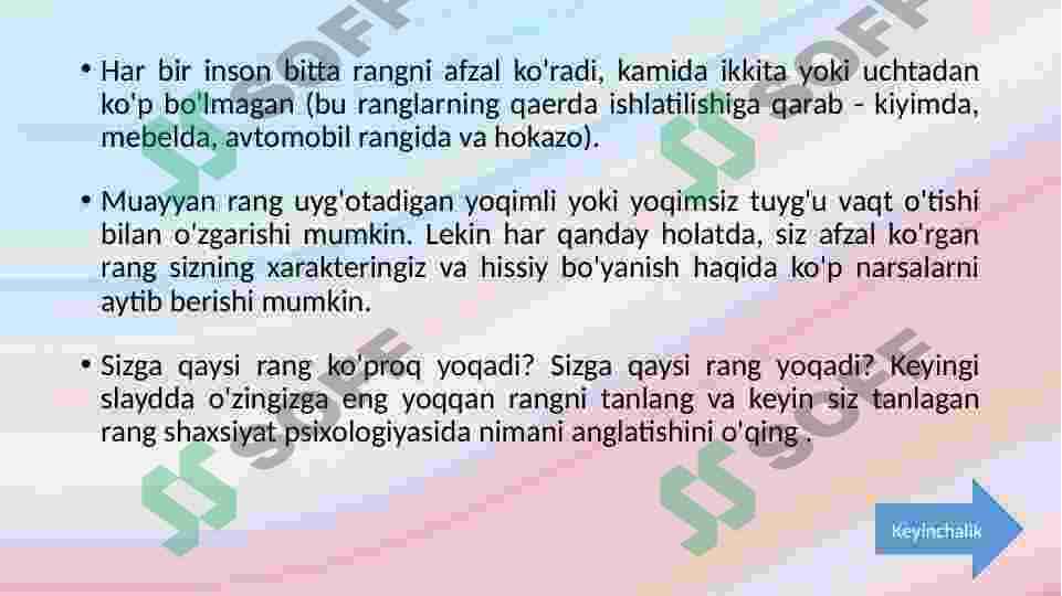 Psixologiya ranglar 3