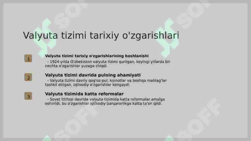 Pul islohatlar 3