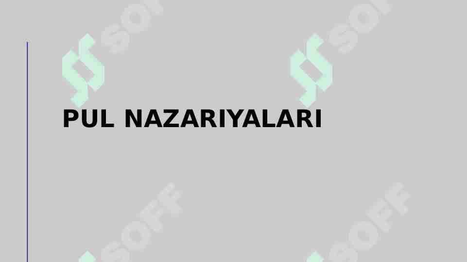 Pul nazariyalari