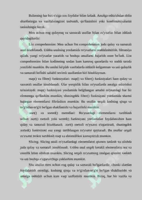 Python tilida ro'yxatlar bilan ishlash 8