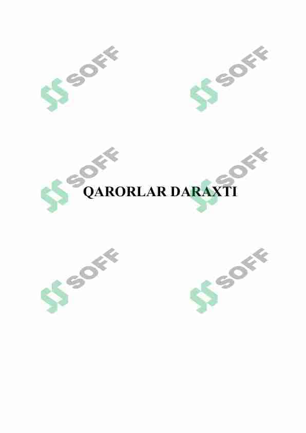 QARORLAR DARAXTI
