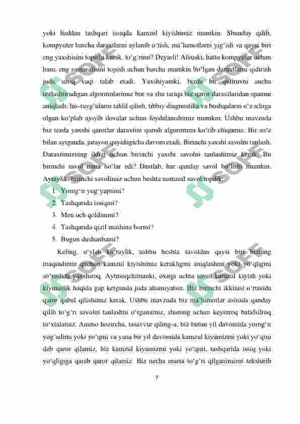 QARORLAR DARAXTI 7