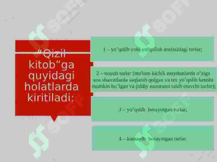 O’zbekiston “Qizil kitob”iga kiritilgan hayvonlar 7