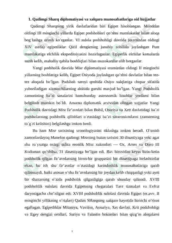 Qadimgi Sharq diplomatiyasi 3