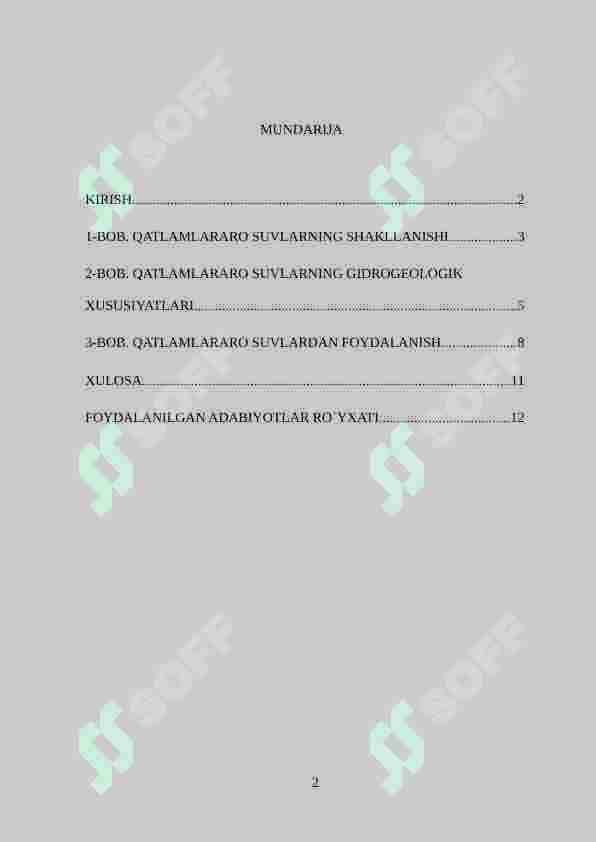Qatlamlararo suvlar 2