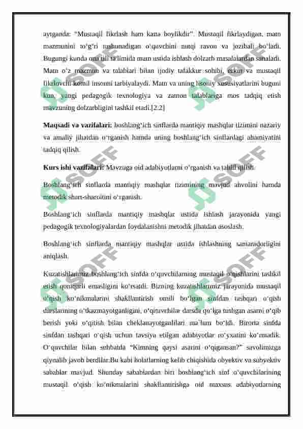 SAVOD O‘RGATISH DARSLARIDA MANTIQIY MASHQLARNI TASHKIL ETISH 3