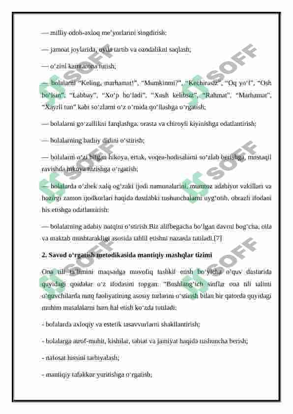 SAVOD O‘RGATISH DARSLARIDA MANTIQIY MASHQLARNI TASHKIL ETISH 6