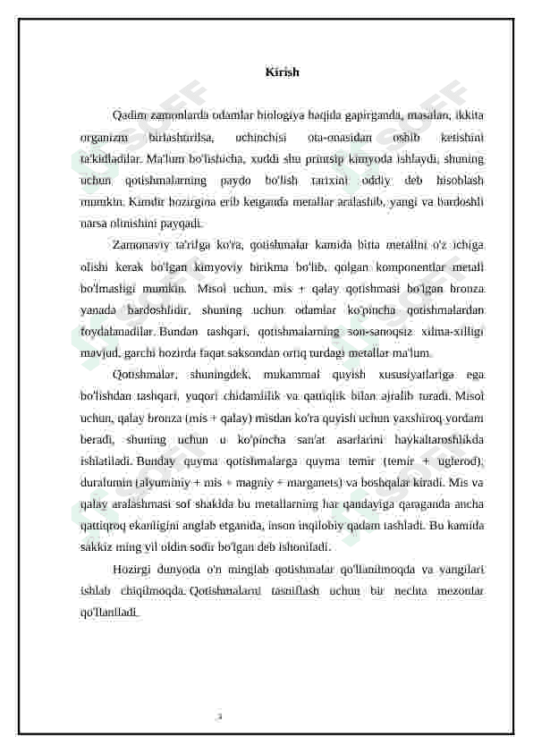Qotishmalar va ularning ishlatilish sohalari. Elektro kimyo jarayonlari 3
