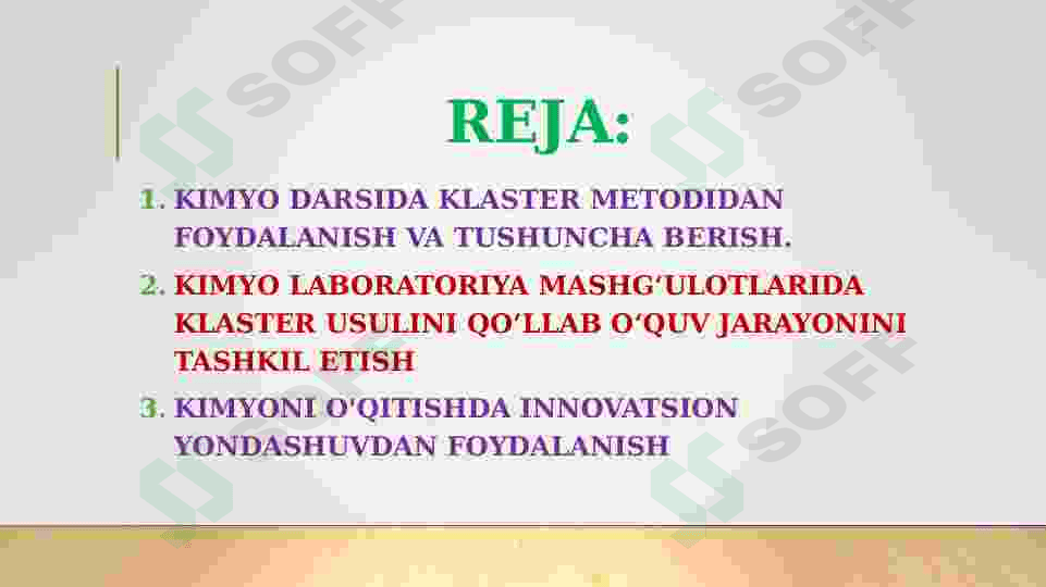 Innovatsion texnologiyani loyihalash va klaster metodlaridan kimyo o'qitish jarayonida foydalanish 2