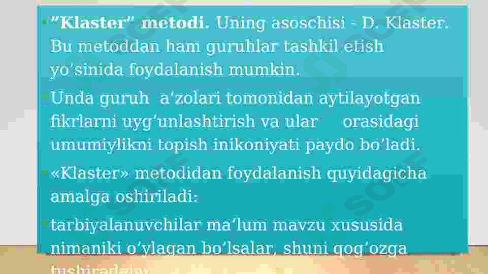 Innovatsion texnologiyani loyihalash va klaster metodlaridan kimyo o'qitish jarayonida foydalanish 3