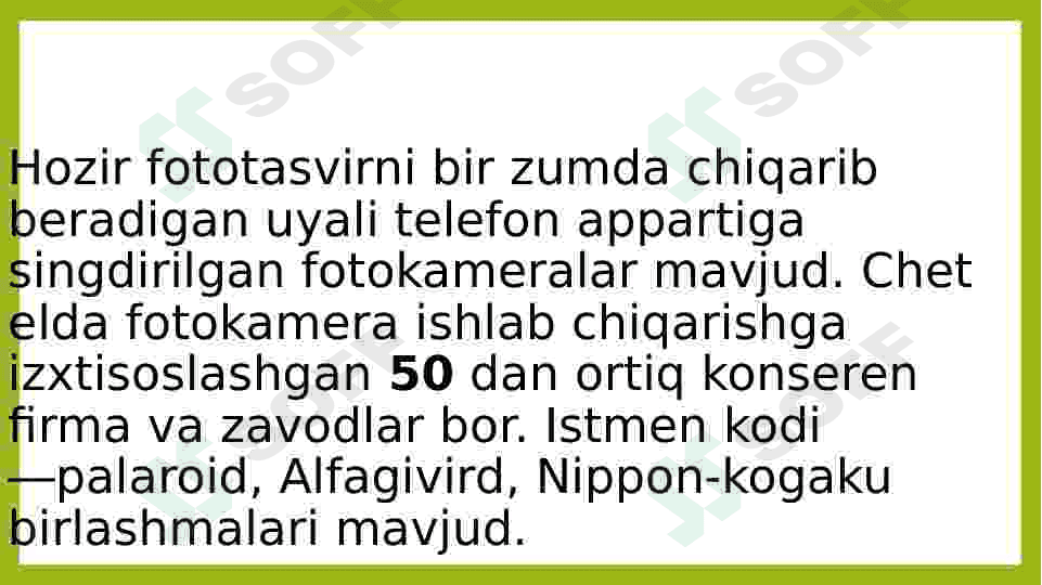 Raqamli fotoappart va kameralar 3