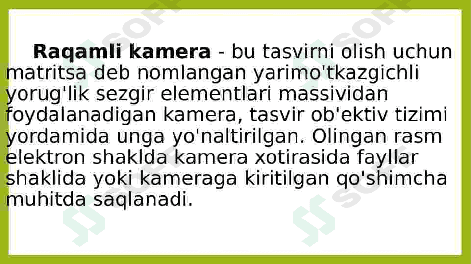 Raqamli fotoappart va kameralar 6