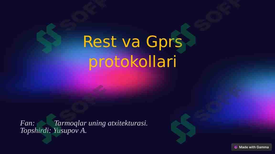 Rest va Gprs protokollari