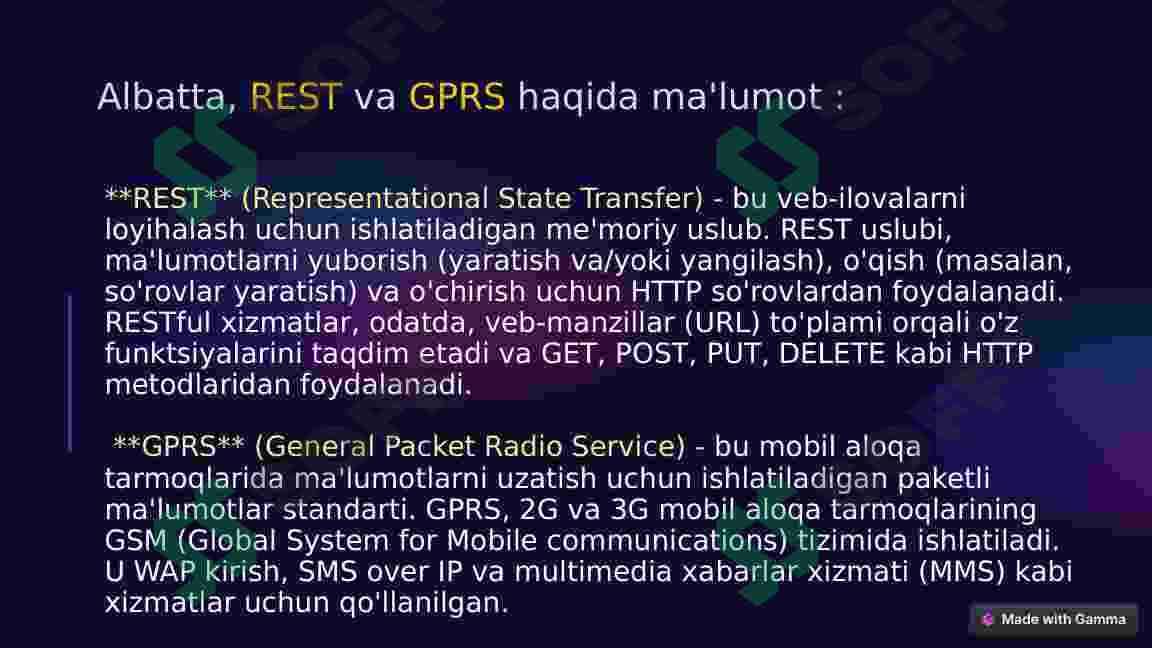 Rest va Gprs protokollari 3