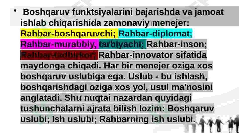 Rahbarlik uslublari 5