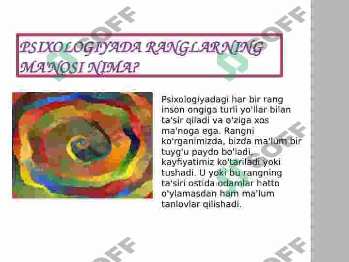 Rang psixologiyasi 2