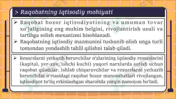 Raqobat - bozor iqtisodiyotining harakatlantiruvchi kuchi sifatida 4