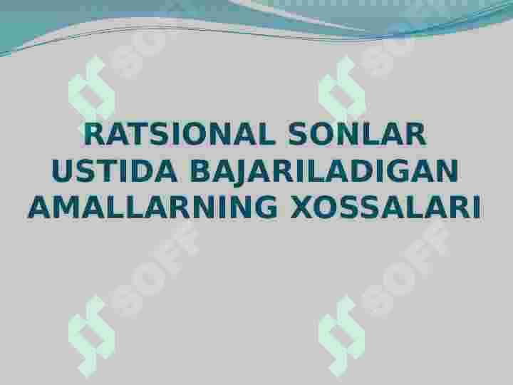 Ratsional sonlar 8