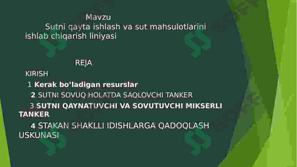 sut mahsulotlarini qayta ishlash 2
