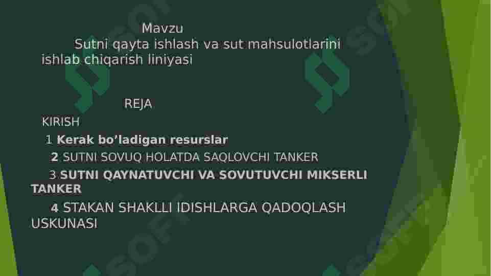 Sutni qayta ishlash va sut mahsulotlarini  ishlab chiqarish liniyasi 2
