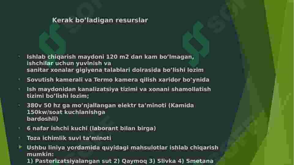 Sutni qayta ishlash va sut mahsulotlarini  ishlab chiqarish liniyasi 4