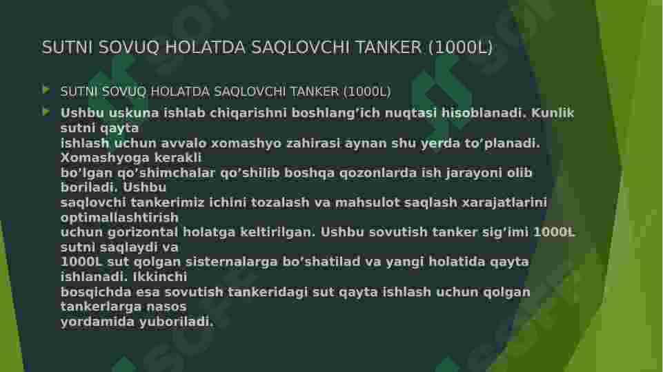 Sutni qayta ishlash va sut mahsulotlarini  ishlab chiqarish liniyasi 6