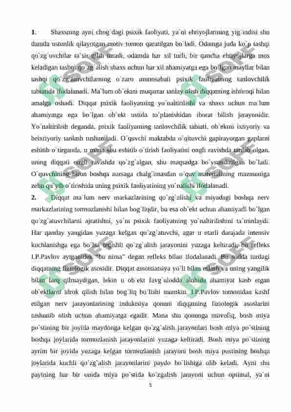 Psixologiya fanining maqsad va vazifalari va boshqa mavzular 5