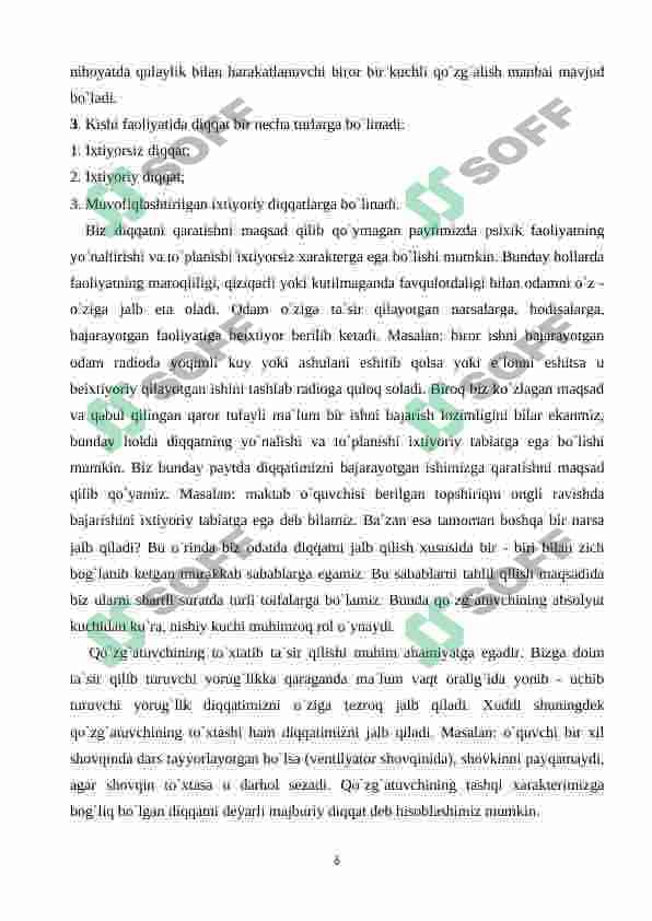Psixologiya fanining maqsad va vazifalari va boshqa mavzular 6