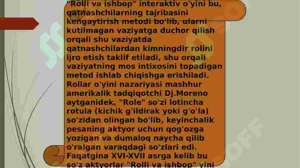 Rolli o’yinlar metodi 4