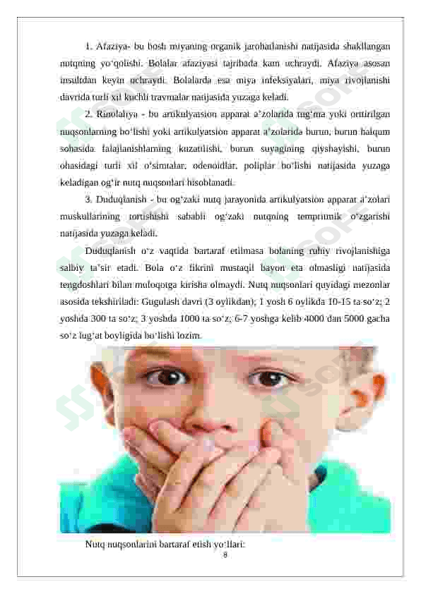 ROTATIZM NUTQ NUQSONINI BARTARAF ETISH 8