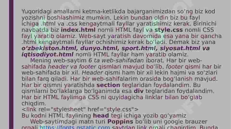 YANGILIKLAR BLOGI WEB-SAYTINI YARATISH 8