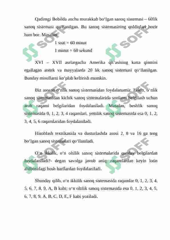 SANOQ SISTEMALARI, POZITSION VA NOPOZITSION SANOQ SISTEMALARI 2