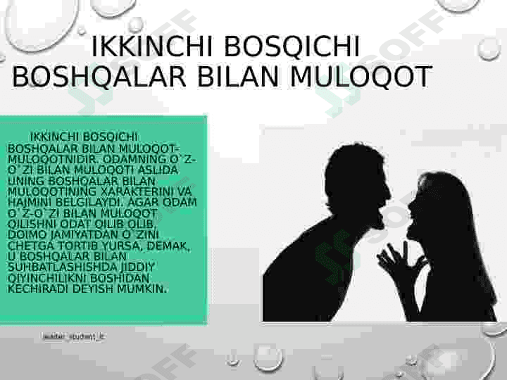SHAXSLARARO MUNOSABATLARDA EGOISTIK MUNOSABATNING NAMOYONBO'LISHI 2