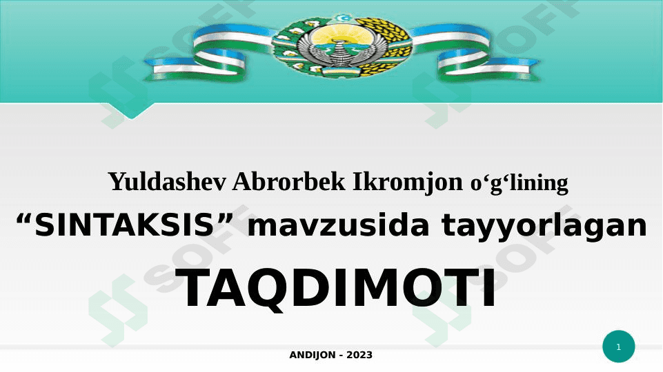 Sintaksis 1