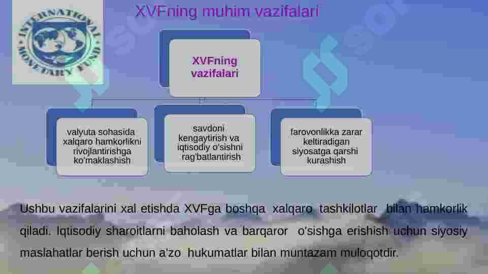XALQARO MOLIYA INSTITUTLARI, ULARNING MAQSADI VA FUNKSIYALARI 7