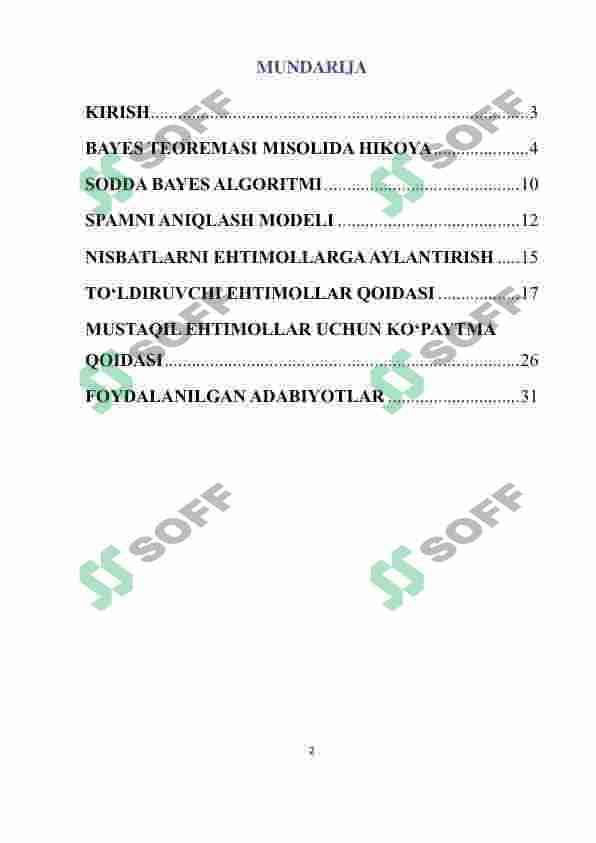 SODDA BAYES ALGORITMI 2