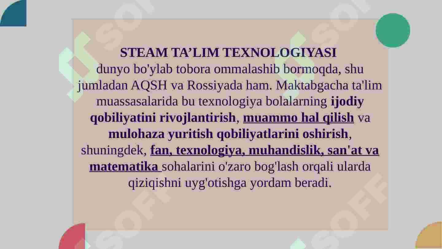 Steam ta'lim 2