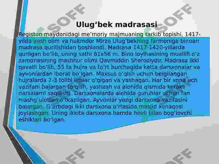 Samarqandning tarixiy joylari 8