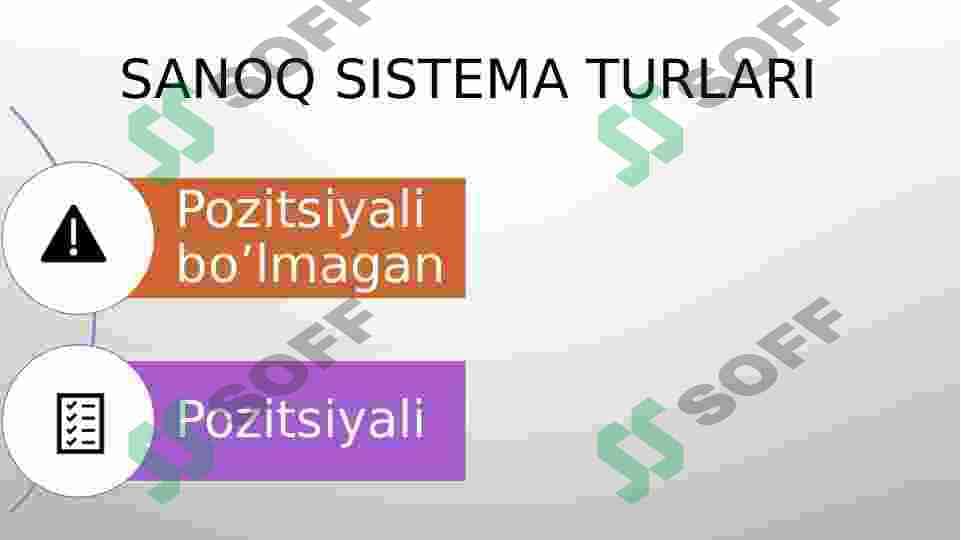SANOQ SISTEMALARI HAQIDA 2