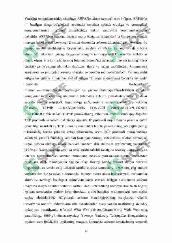 Internetning texnik tarkibiy qismi 6