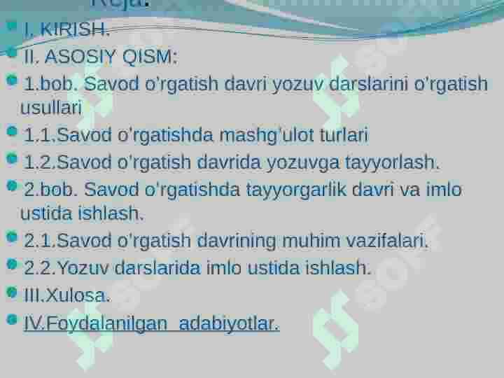 Savod õrgatish davri yozuv darslarida imlo ustida ishlash 2