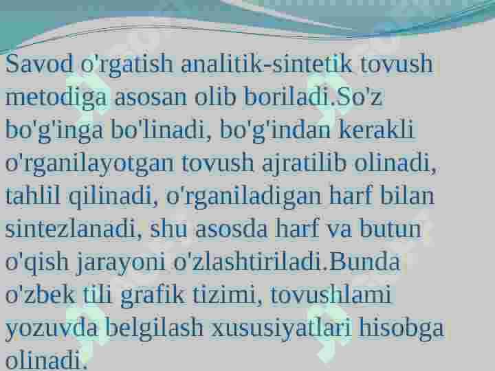 Savod õrgatish davri yozuv darslarida imlo ustida ishlash 4