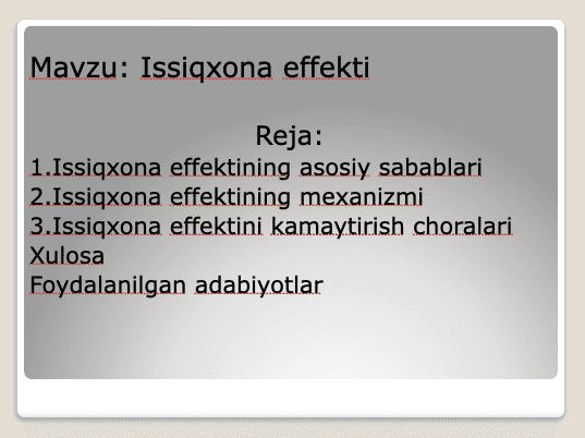 Issiqxona effekti