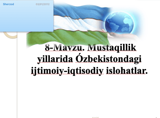 Mustaqillik yillarida Ózbekistondagi ijtimoiy-iqtisodiy islohatlar.