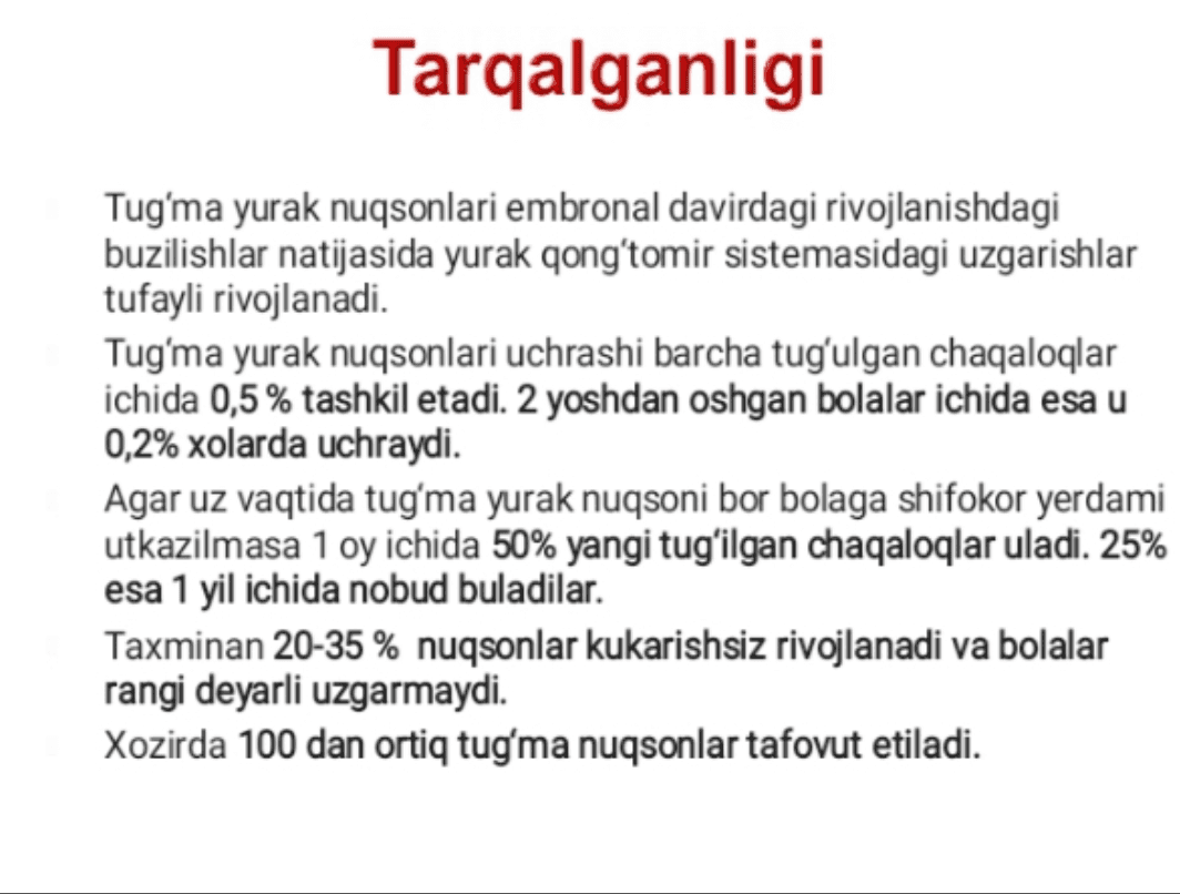 Bolalarda tug’ma yurak nuqsonlari klassifikatsiyasi 3