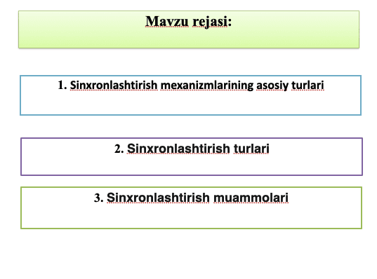 Sinxronlashtirish mexanizmlari 3